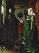 Jan Van Eyck makarna arnolfinis trolovning oil on canvas